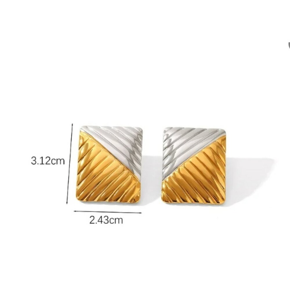 #309 Gold and Silver Geometric Earrings